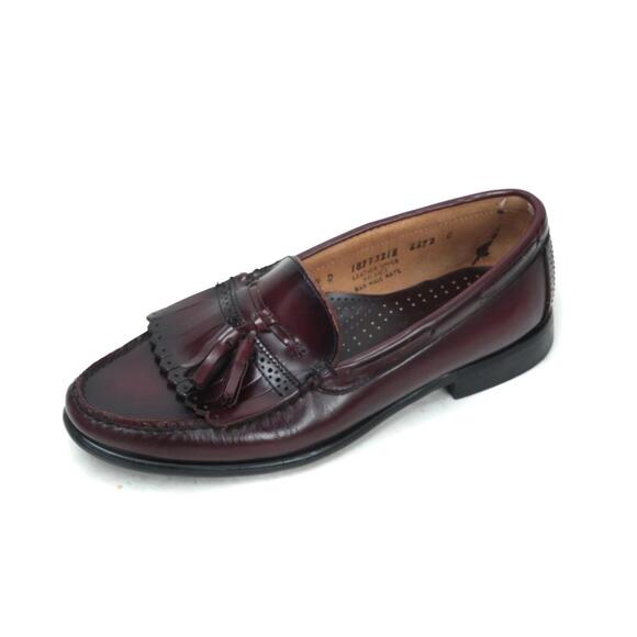 G.H. Bass & Co. Weejuns Burgundy Leather Kiltie Tassel Loafers shoes 9 D